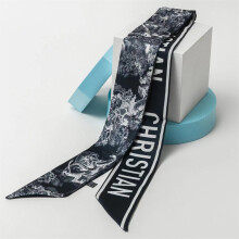 French Summer Tarot Animal Pattern Ladies Ornament 100% Twill Silk Scarf Streamer Long Strip Silk Scarf Ribbon