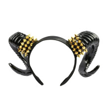 Carnival Demon Curved Horn Shape Headband Evil Queen Hair Hoop Cosplay Costume Magic Witch Headpiece Accessory for Girl