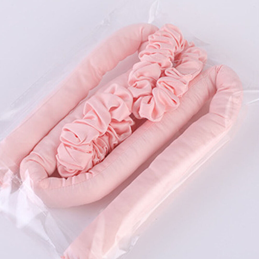 Pink 100% Silk Heatless Curling Rod Headband Curls Silk Ribbon Lazy Curler Hair Rollers Sleeping Soft Wave Formers