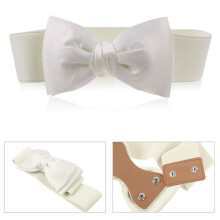 1 Pc Girl Women Elastic Wide Stretch Buckle Bowknot Bow Waistband Waist Belt Accessories Clubs Party Waistband Girls Lady