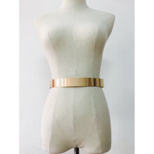 Women's Adjustable Metal Waist Belt with Bling Silver Plate - Vintage Mirror Waistband, 15/20/30mm Width, Gold/Silver/Black