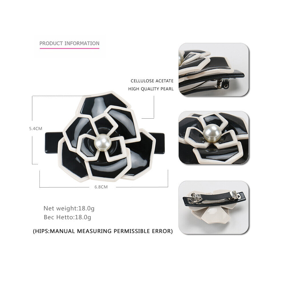 Classic Camellia Hair Clip Set Flower Barrette Clip High Elastic Ponytail Hair Ties-image-OPC-PBQNW75-NEW