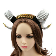 Carnival Demon Curved Horn Shape Headband Evil Queen Hair Hoop Cosplay Costume Magic Witch Headpiece Accessory for Girl
