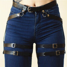 Women's PU Leather Sword Belt Waist Garter Body Bondage Sexy Leg Suspenders Restraints Belt BDSM Harness
