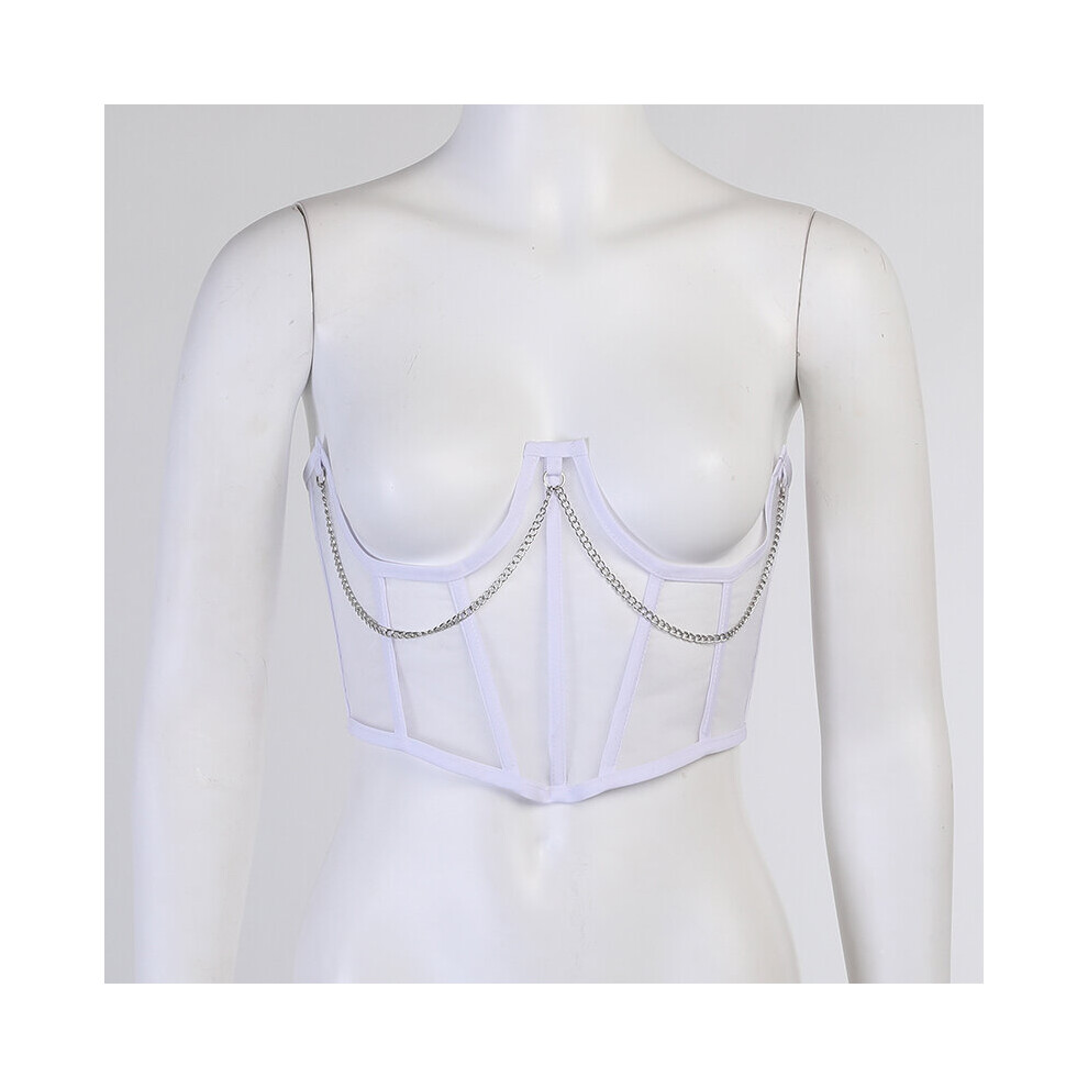 WannaThis Belts for Women Lace up Wide Belt Mesh Women Metal Chain Straps Female Stretchy Wide Belt Ladies Asymmetry-image-OPC-PBQNXYH-NEW