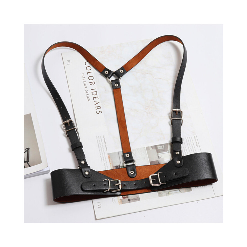 Multicoloured Women Leather Buckle Harness Belt Body Bondage Lingerie Chest Waist Belts Suspenders Corsets Strap Dress Decor Belt