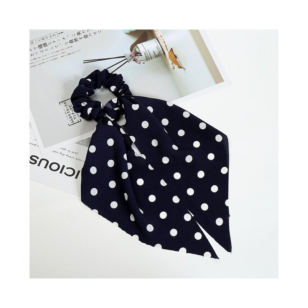 Floral Print Hair Scarf Scrunchies Bow Chiffon Ribbon Hair Tie Ponytail Holder Women Girls Elastic Hair Scrunchies Ribbon-image-OPC-PBQNVQS-NEW