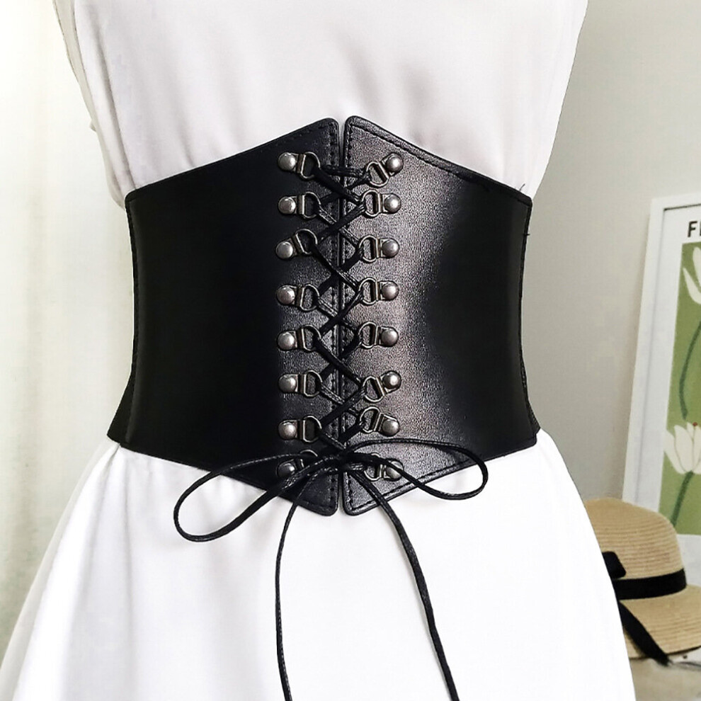 Corset Wide Pu Leather Belt Strap for Women Elastic Slimming Body Girdle  Belt