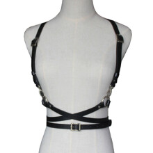 Women Sexy Harajuku O-Ring Garters faux Leather Women Body Bondage Cage Sculpting Harness Waist Belt Straps Suspenders Belt