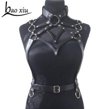 Punk Harajuku Tassel Garters Faux Leather Body Bondage Cage Sculpting Harness Women Lingerie Gothic Straps Suspenders Belt