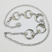 Punk Hip Hop Style all-match waist chain Moon Vintage Metal Womans Belt For Dress Vintage High Waist Chain Belt for women