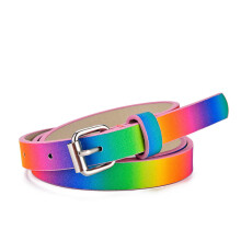 Silver Heart Leather Kids Belt Jeans Dress Accessories Shorts Ladies Girdle Iridescent Pink Goth Punk