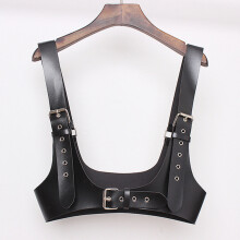 Women Body Bdsm Bondage Sexy Bra Harness Leather Buckle Ruffles Split Joint Wide Belt Waistband Garter Belt Straps