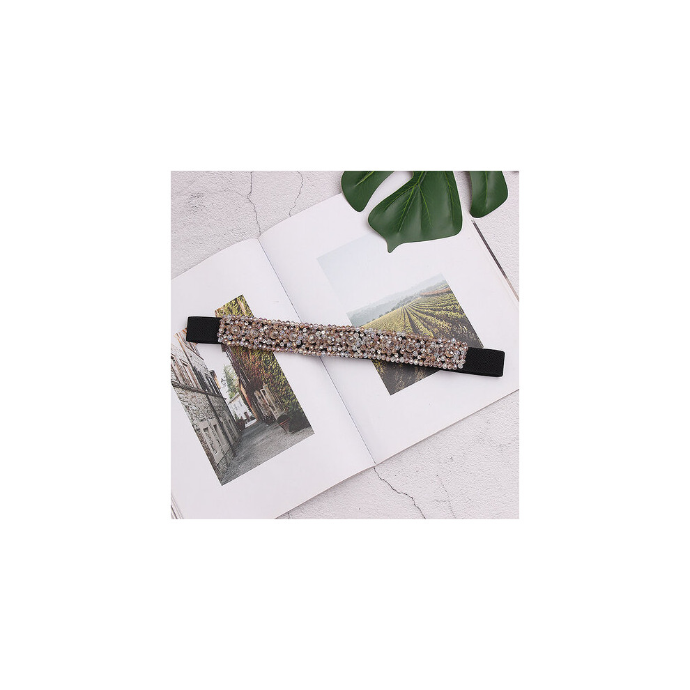 Women Elastic Waistband Colorful Green Glass Rhinestone Stretch Belt Women Dress Crystal Waist Belts-image-OPC-PBQP7NG-NEW