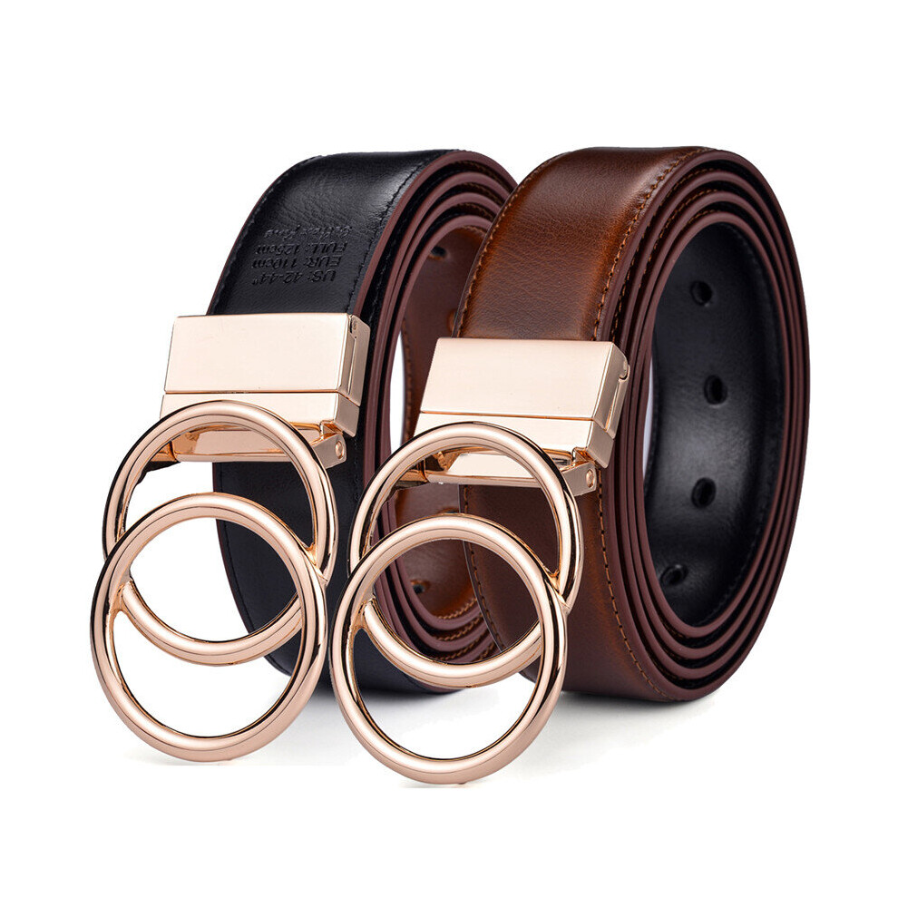 Women Leather Reversible Belt Double O Ring Rotate Buckle Two Side Waist Jeans Dress By Beltox Fine