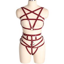Women's Belts For Women Leather Harness Punk Sexy Garter Waistband Bdsm Bondage Erotic Lingerie Pentagram Accessories