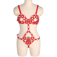 2pc Punk Goth Women's Belts For Women Leather Harness Sexy Garters Waistband Bdsm Bondage Bra Lingerie Accessories