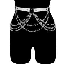 PU Harness Leather Women's Sword Belt Punk Gothic Garters Erotic Stockings Sexy Chain Lingerie Adjust Waist Size