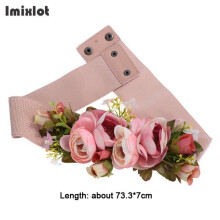 Women Girls Waist Belts Long Ribbon Chain Flower Belt Girls Wedding Bridal Waistband For Party Dress Accessories