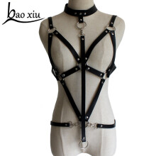 Sexy Style Punk Harajuku Garters Faux Leather Body Bondage Sculpting Women Female Harness Waist Belts Straps Suspenders