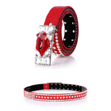 Punk Strap Diamond Sexy Lip Belt Gothic Lolita Cosplay Harajuku Y2K Belts Hip Pop Women Crystal Bling Bling Belts Streetwear