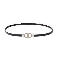 Solid Cow Leather Waistband Belt for Girls 1.0cm Width Slim Belts Female Style Skirt Decorative FCO294