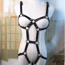 Sexy Women Metal Rivets PU Leather Chest Waist Belts Lingerie Body Harness Belt Set Adjustable Body Bondaged Straps