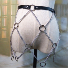 Women Punk Harness Lingerie Belt Garter Tassel Chain Harness Bondage Cage Straps Harajuku PU Leather Waist Belts