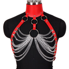 Harness For Women's Belt Collar Bondage Neck Pu Leather Gothic Harajuku Sword Belt Corset Metal Chain Accessories