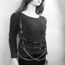 Sexy Women Harajuku Leather Unique Harness Double Row Tassel Waist Belts Body Bondage Punk Belts Straps Suspenders