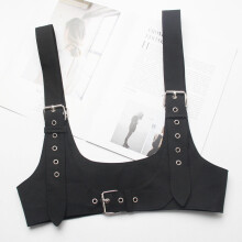 Denim Split Joint Buckle Split Joint Wide Strap Belt Harness Belt Body Bondage Personality Women Suspenders Belt