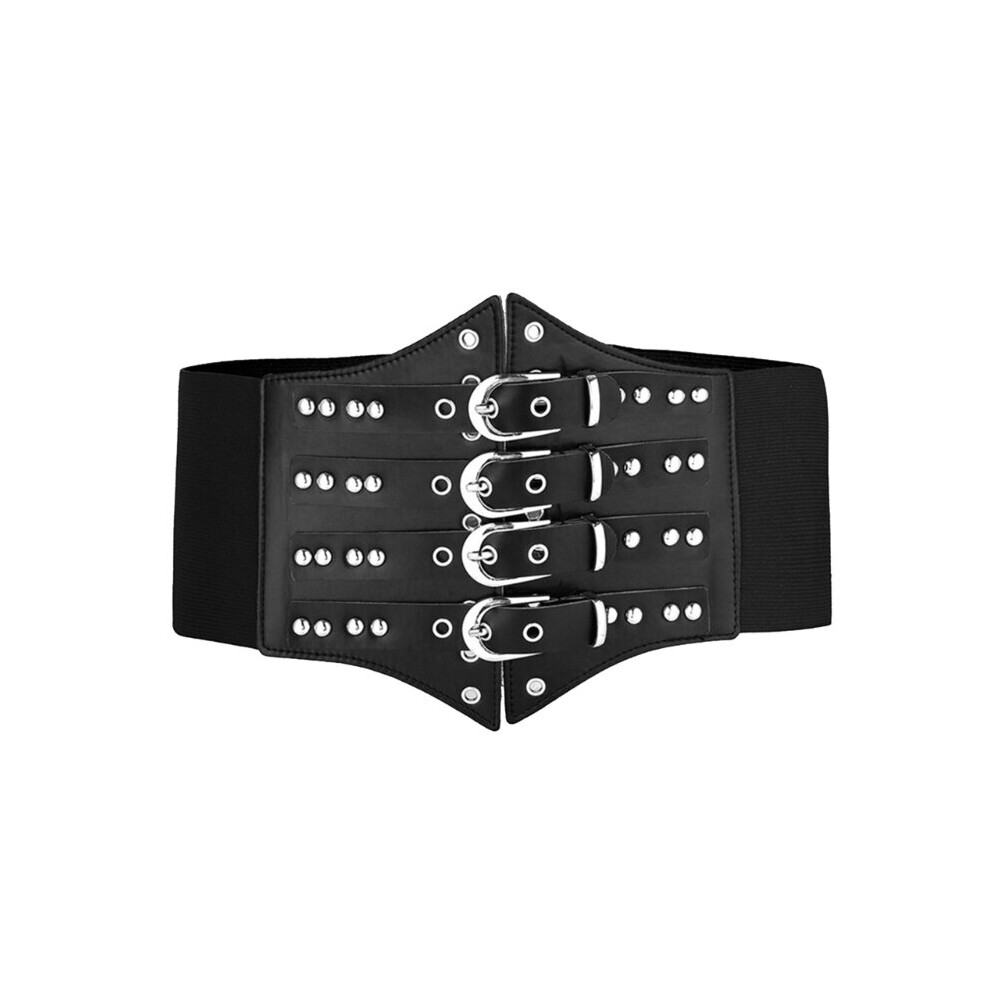 Vintage Women Faux Leather Waist Corset Elastic Wide Belt Strap Solid Waistband for Women Daily Coat Dress-image-OPC-PBQP9NS-NEW