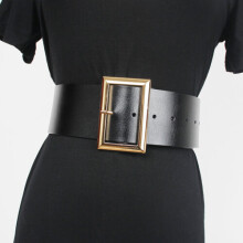 Solid Real Leather Wide Waist Belt Large Plus Size Split Leather Corset Strech Belt Women All-match Shirt Suit Coat Belt