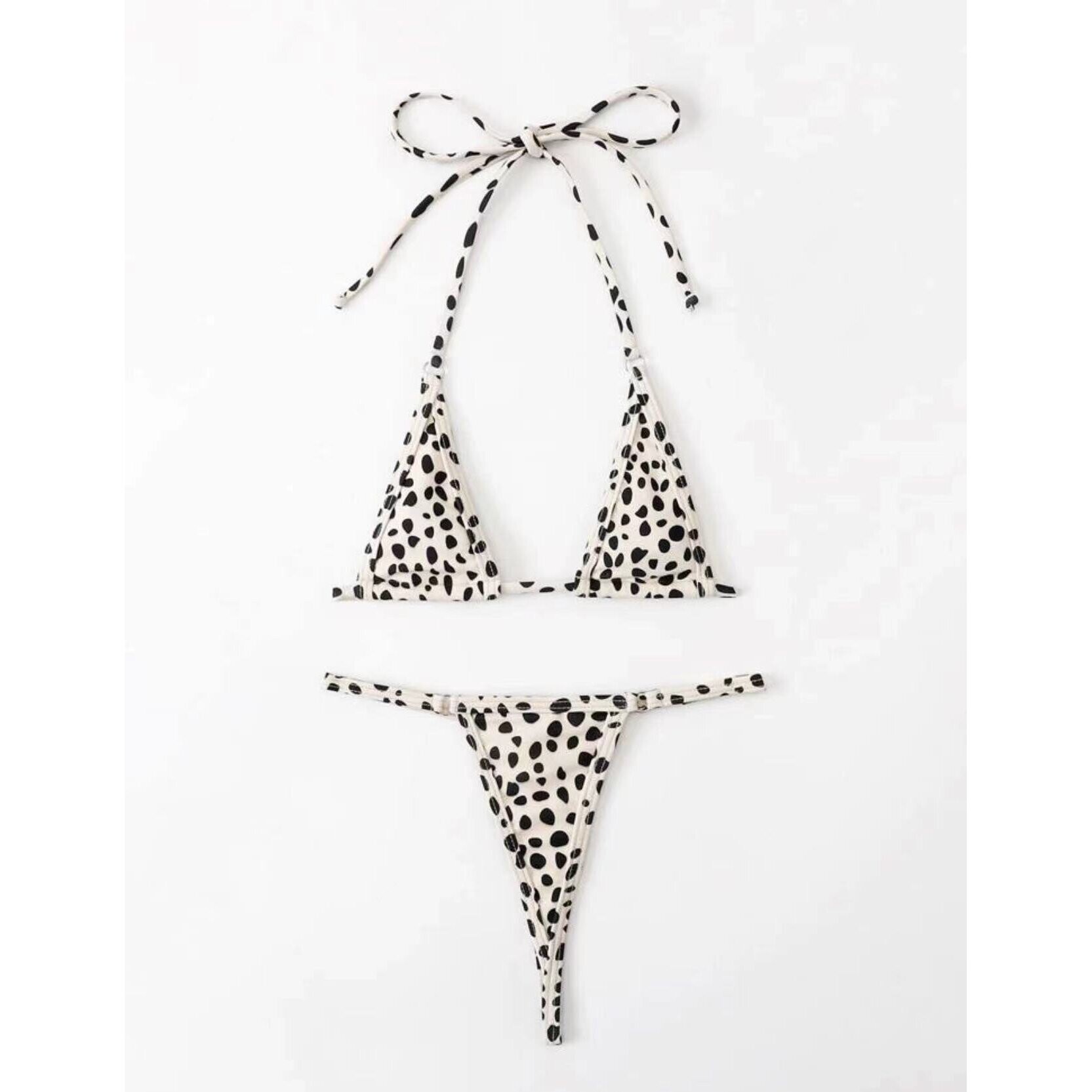 Sexy Micro Bikini Two Piece Swimsuit Women Dot Print Thong Bikini Set Female Bathing Suit Woman 7941