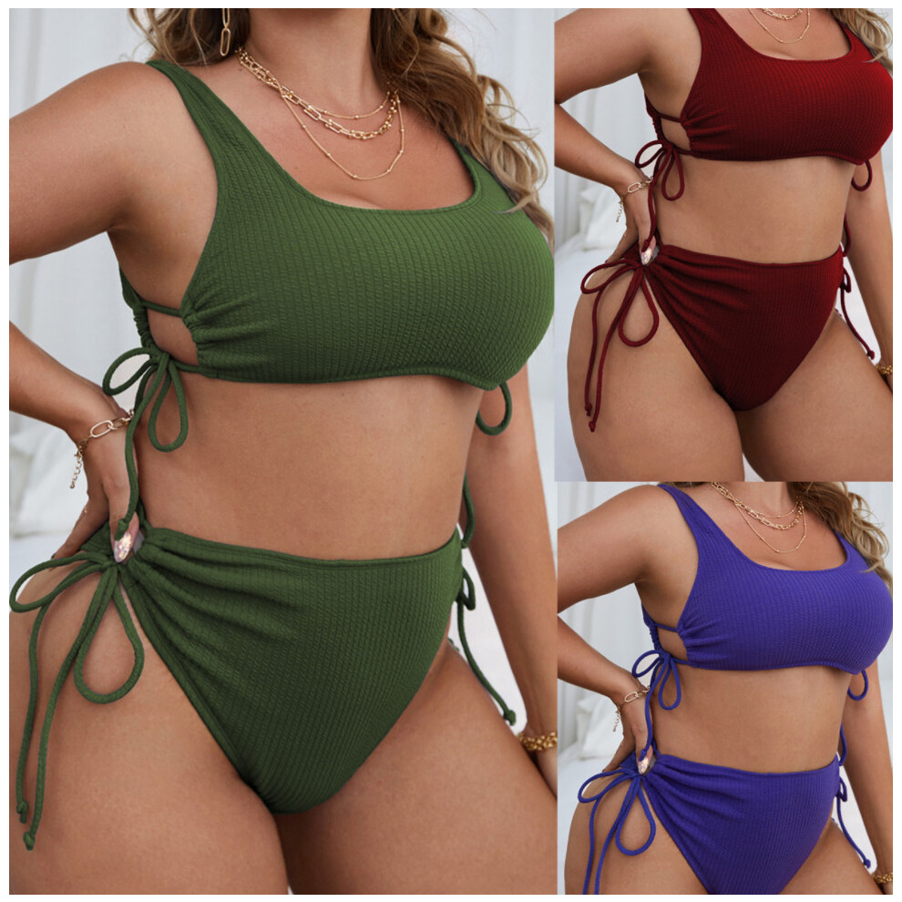 0XL-4XL solid sexy big size fat bikini thread fabric swimsuit waist cover  belly swimsuit on OnBuy