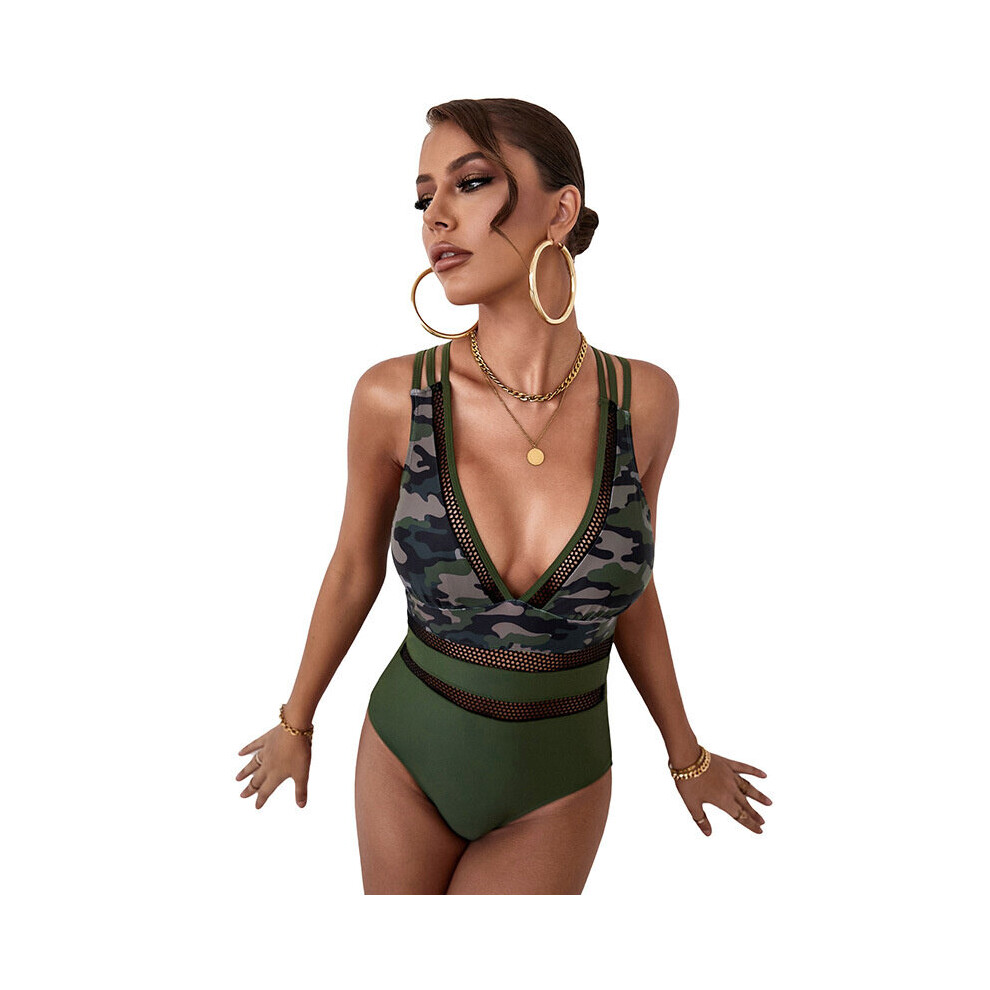 Ladies Swimwear Camouflage One Piece Swimsuit Camo One Piece