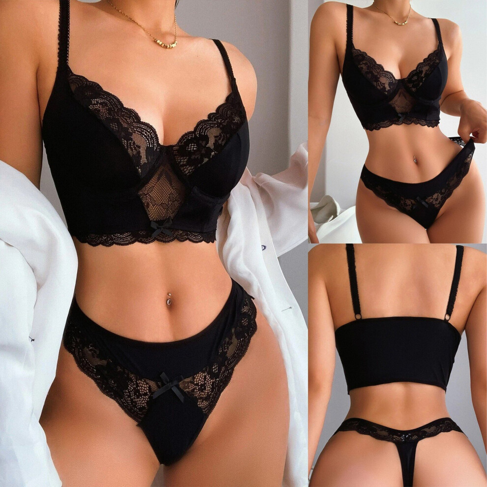 Transparent Bikinis Set Underwear Women Sex Lace Sexy Lingerie Transparente  Top Thong Panties Big Size Female Plus Dress Xxl on OnBuy