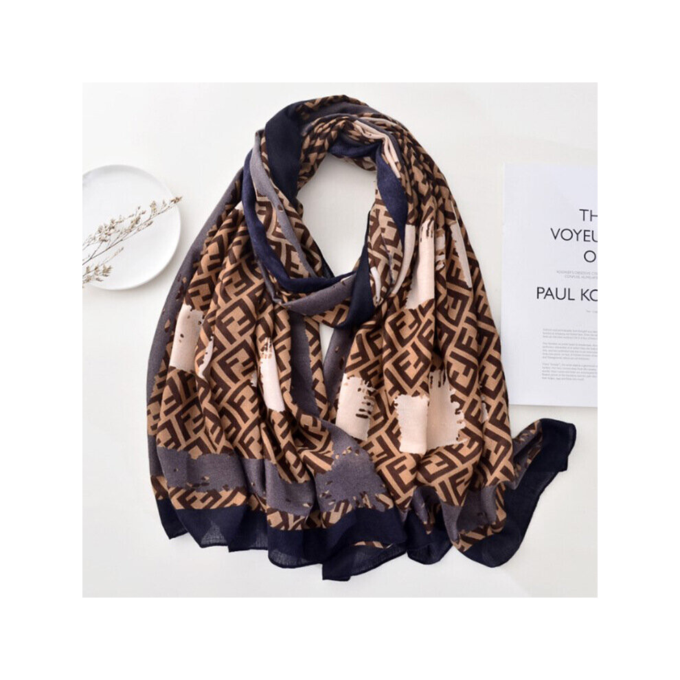 Contton And Linen Scarf Women Versatile Geometric Print Spring And Summer Travel Sunscreen Scarves Women Shawl Lady-image-OPC-PBQPS6X-NEW