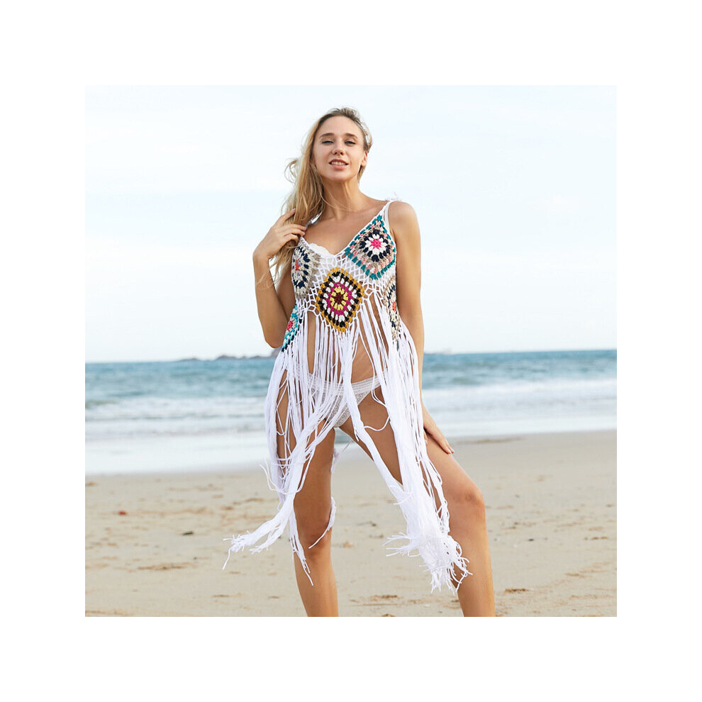 Summer Crochet Bikini Swimwear Cover-Ups Elegant Boho Kimono