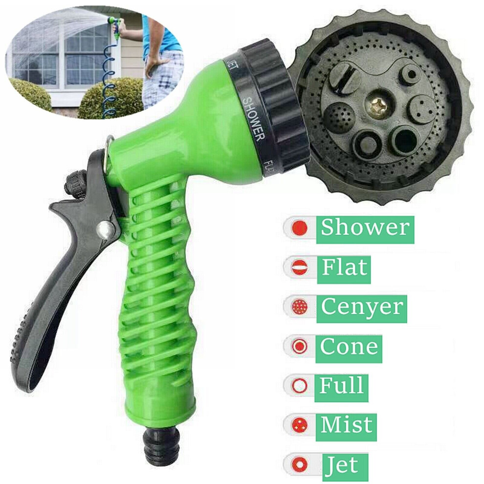 8 Function Garden Hose Spray Gun Nozzle Water Pipe Adjustable Jet Grip Sprayer