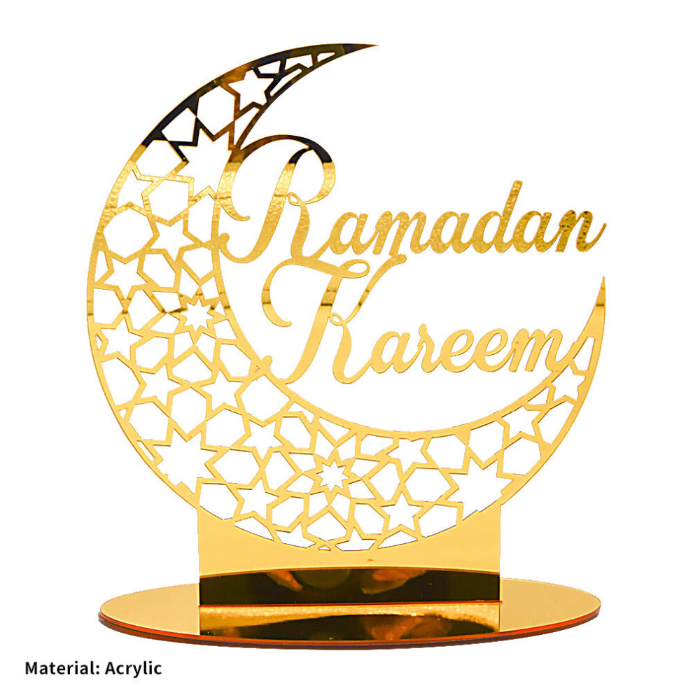 EID Mubarak Acrylic Ornament Ramadan Decoration For Home Islamic Muslim Party Ramadan Kareem Moon Decor Eid Abaya Al Adha