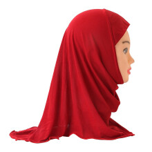 2-7years Kids Hijab for Muslim Girl Head Wraps Cotton Scarf Abayas Ramadan Bonnet Turban Instant Khimar Cap