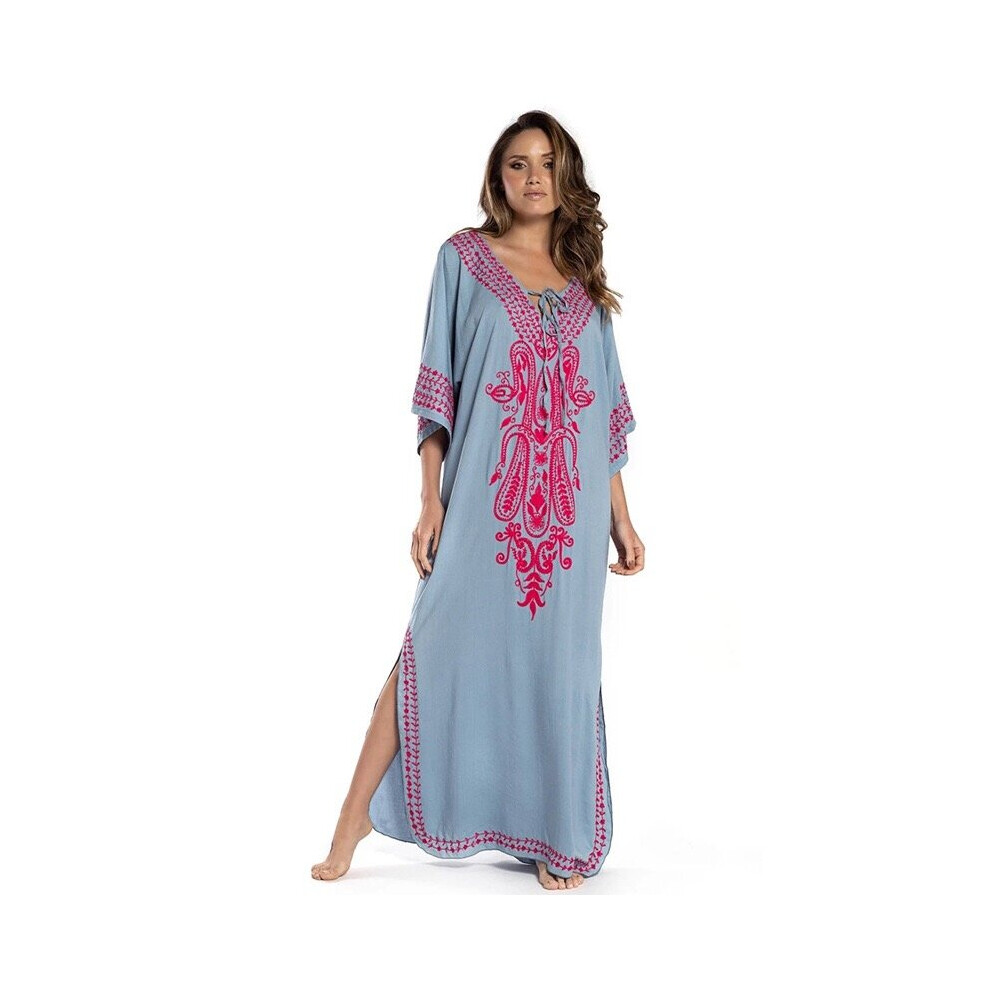 Women's Kaftan Tunic Kimono Maxi Caftan Plus Size Lounge Dress-image-OPC-PBQPVVN-NEW