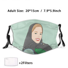Hijabi Muslim-Razan Mask Cloth Washable DIY Filter Pm2.5 Adult Kids Abaya Hijab Muslim Razan Girls Lady Hejab Green