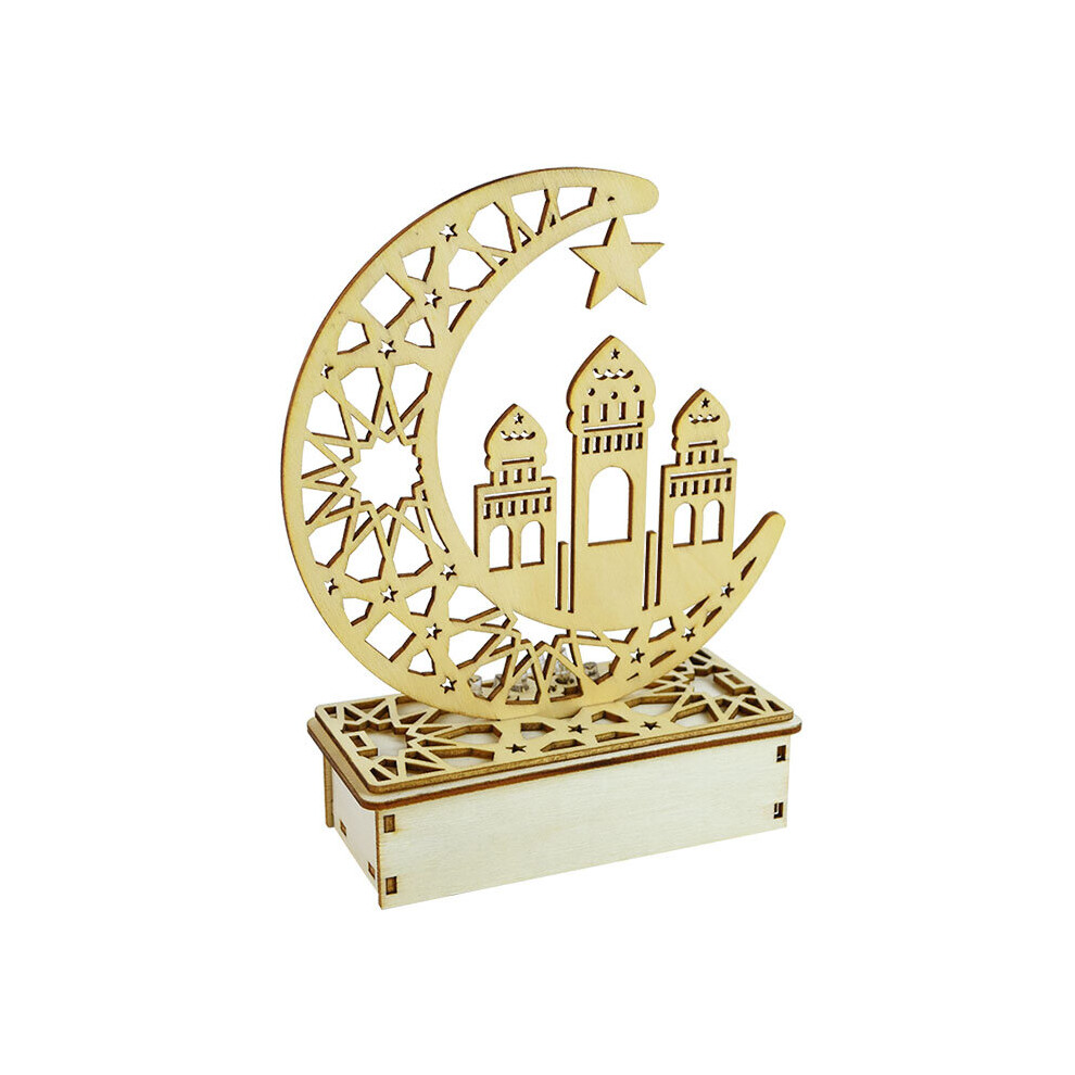 Wooden Eid Mubarak Led Light Pendant Ramadan Decoration For Home Islamic Muslim Party Decor Eid Abaya Al Adha Kareem Multicoloured