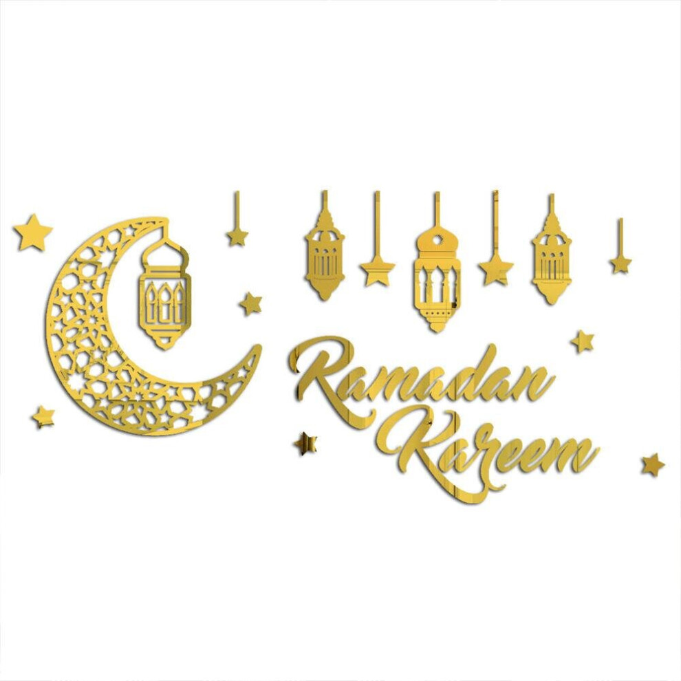 Eid Mubarak Acrylic Wall Stickers Ramadan Decoration For Home Islamic Muslim Party Decor EID Abaya AL Adha Ramadan Kareem