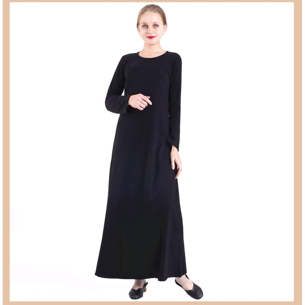 Muslim Inner Dresses For Women Abaya Inside Long Dress Eid Ramadan Muslim Hijab Dress Arabic Islamic Clothing-image-OPC-PBQPYMF-NEW