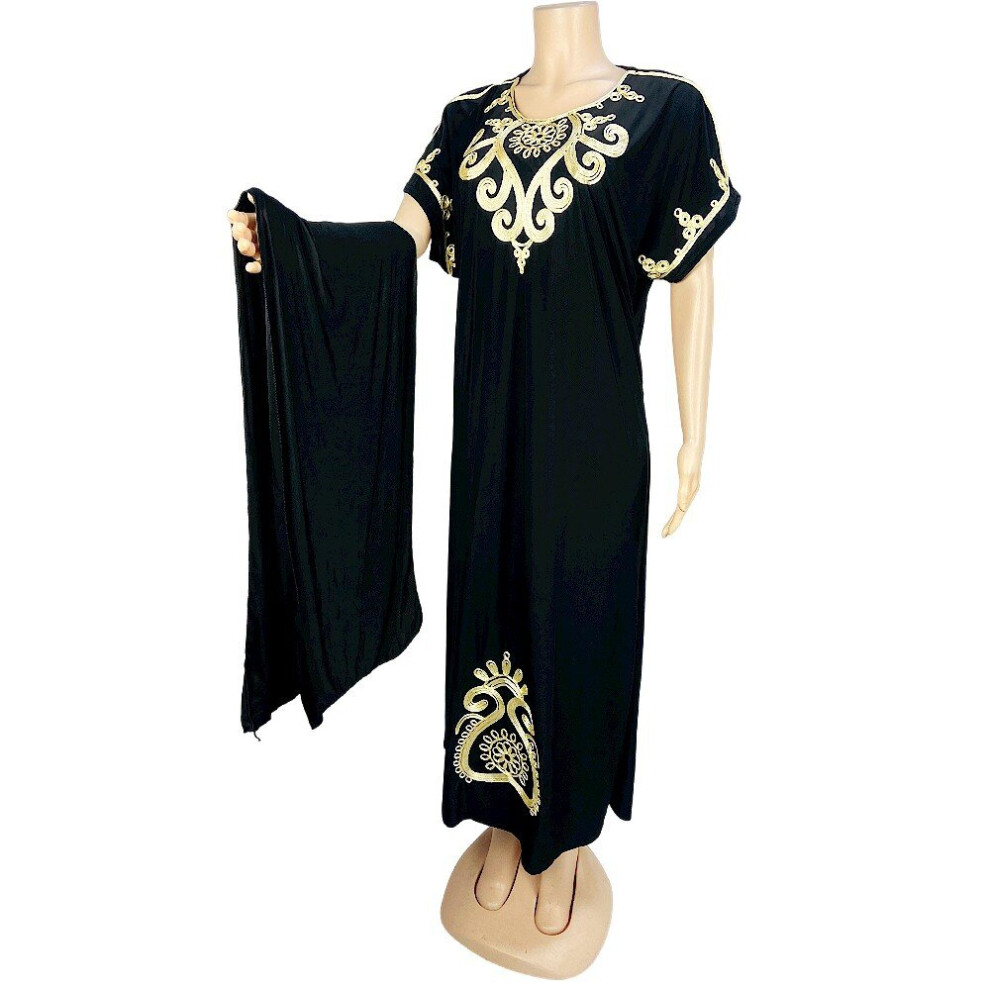 Latest Muslim Women Robe Embroidered Dress Abaya Kaftan Dubai Bondou Clothing Comfortable Fabric Islamic Dress-image-OPC-PBQPZVH-NEW