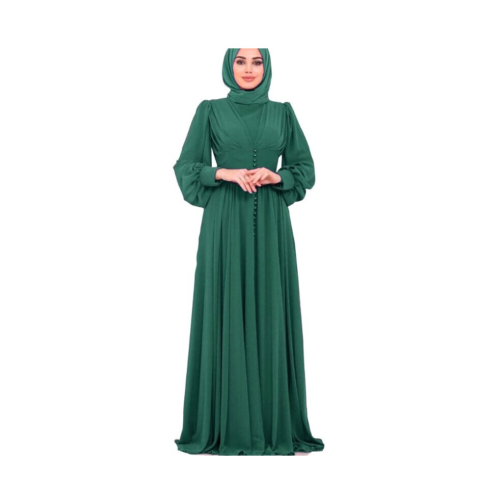 Y166 Women's Traditional Muslim Abaya Dress Long Sleeve Maxi Length Splice Robe Solid Sexy V Neck for Party-image-OPC-PBQPZZ8-NEW
