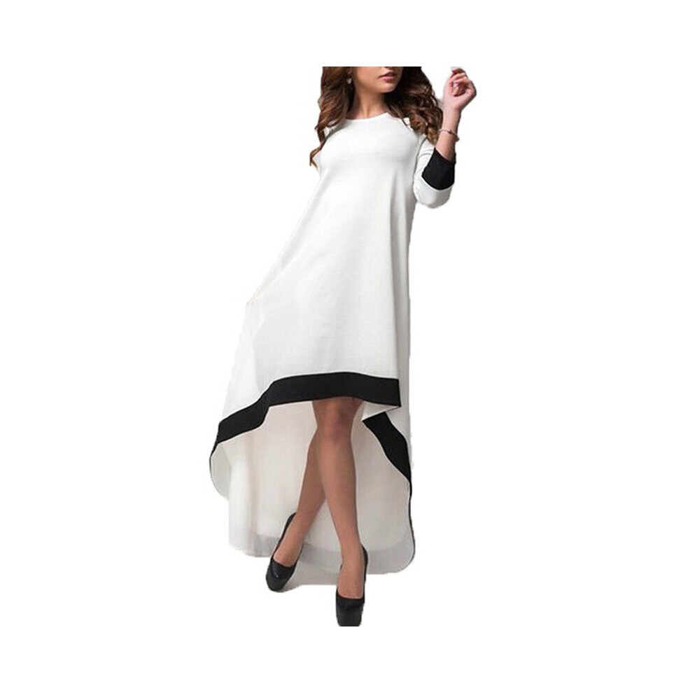 Women Dress Autumn Long Maxi Party Dresses Patchwork Asymmetrical O Neck Vestidos Casual Loose-image-OPC-PBQQ2VS-NEW